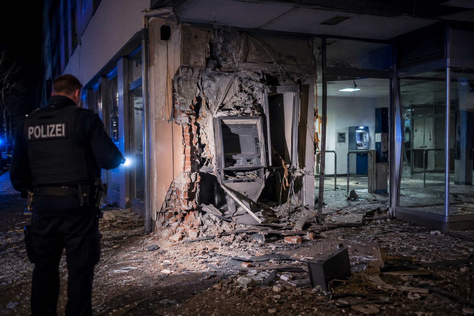 Fürth: Geldautomat in Bankfiliale gesprengt – Großfahndung mit Polizeihubschrauber läuft