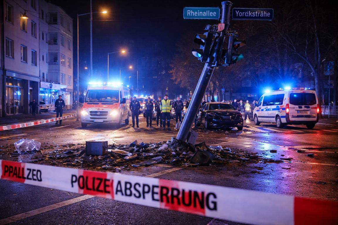 Ludwigshafen: Schwerer Verkehrsunfall an der Kreuzung Rheinallee Yorckstraße