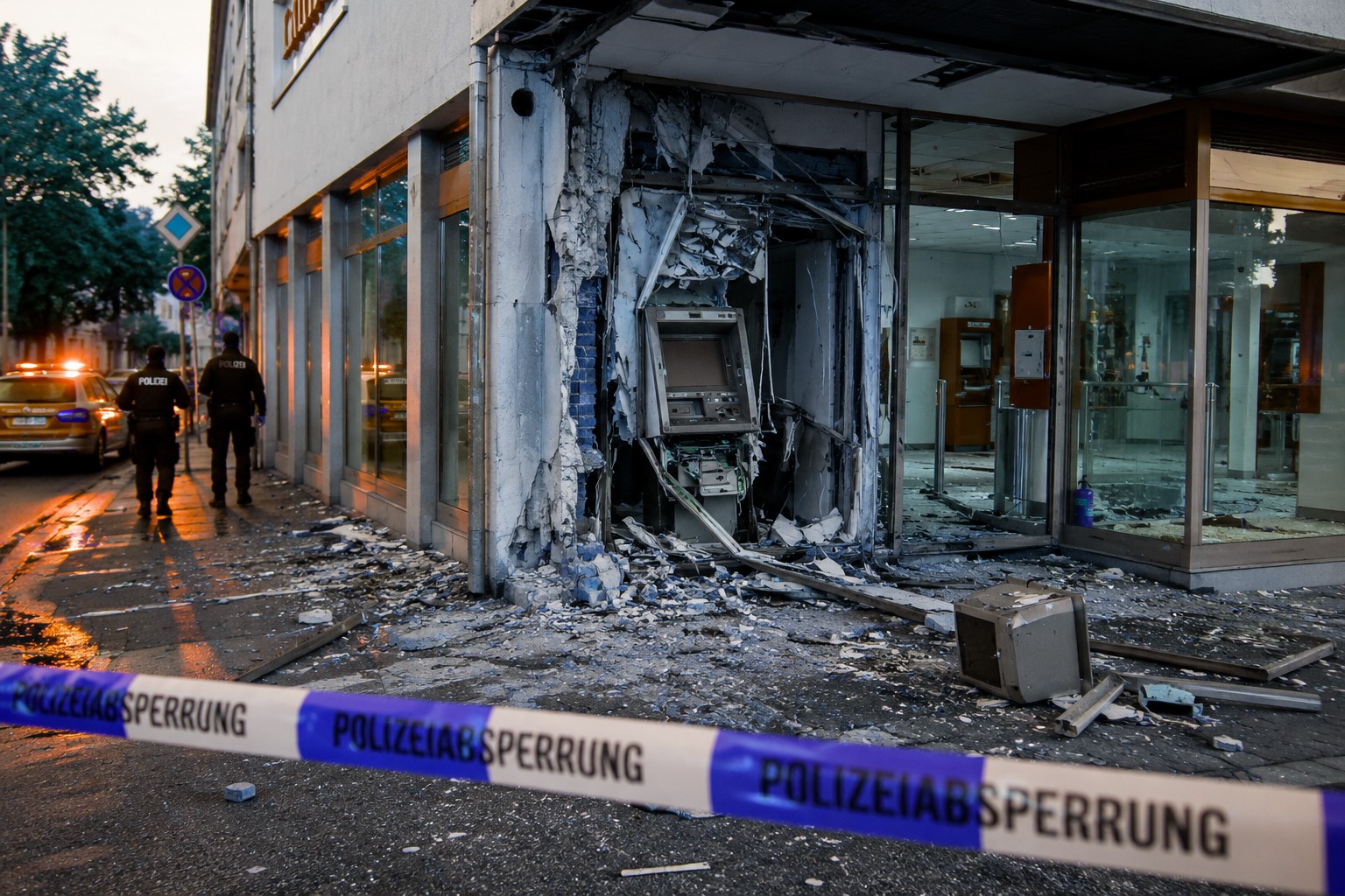 Fürth: Geldautomat in Bankfiliale gesprengt – Kriminalpolizei fahndet nach Tätern