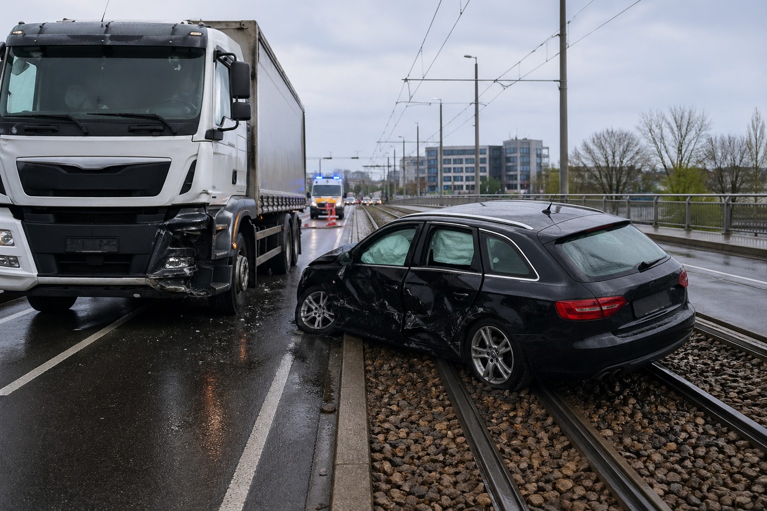 Mannheim: Pkw nach Spurwechsel auf Gleisbett geschleudert – Fahrerin verletzt