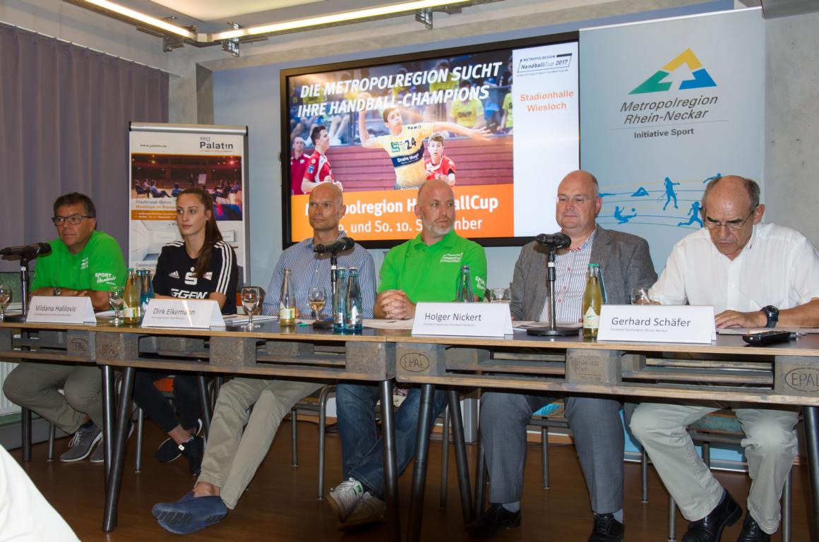Podium Pressekonferenz 2. Metropolregion HandballCup am 30.08.2017 in Wiesloch