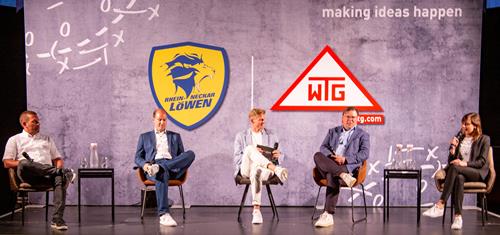 (Foto: W.Neuberth) Vorstellung des neuen Hauptsponsors in der SAP Arena Löwen
