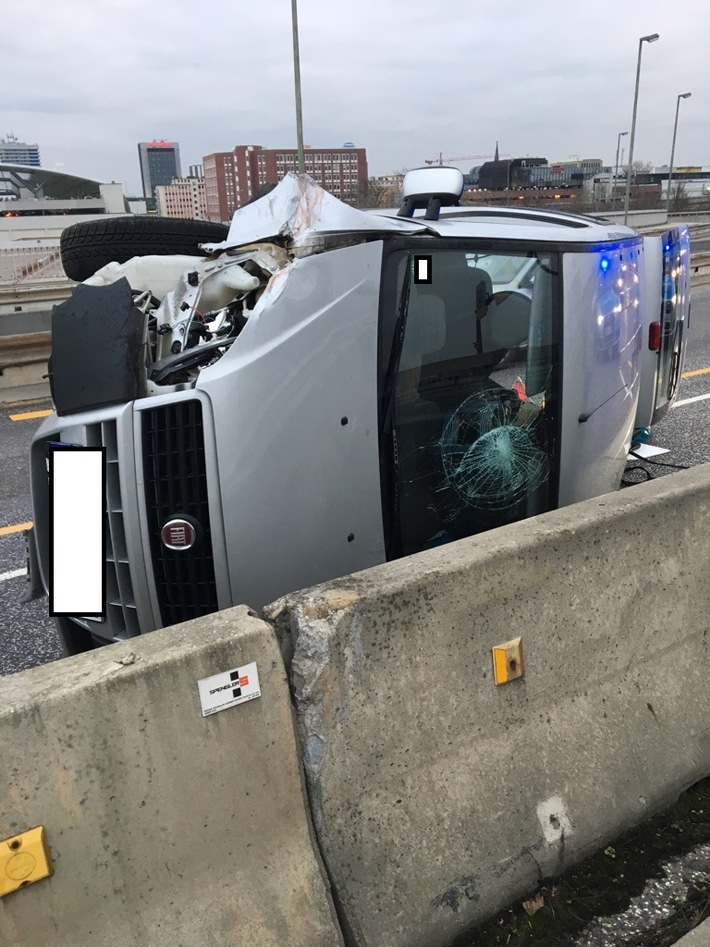 pol pprp verkehrsunfall mit umgekipptem pkw